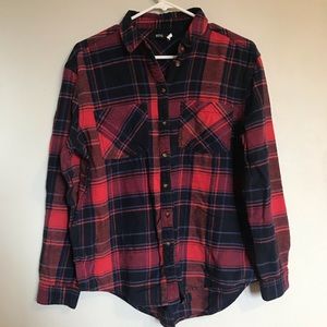 Urban Outfitters Flannel Shirt Red and Navy